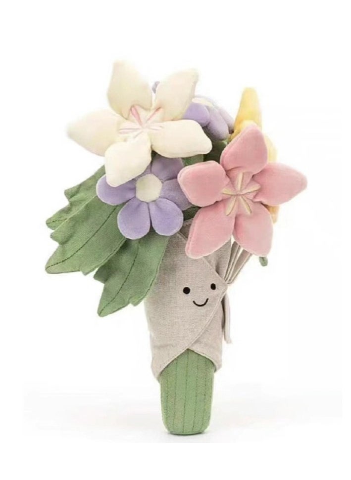 Plush Doll Bouquet Graduation Bouquet Birthday Gift Girls Give Girlfriend Mom Teacher Mother's Day (31cm)