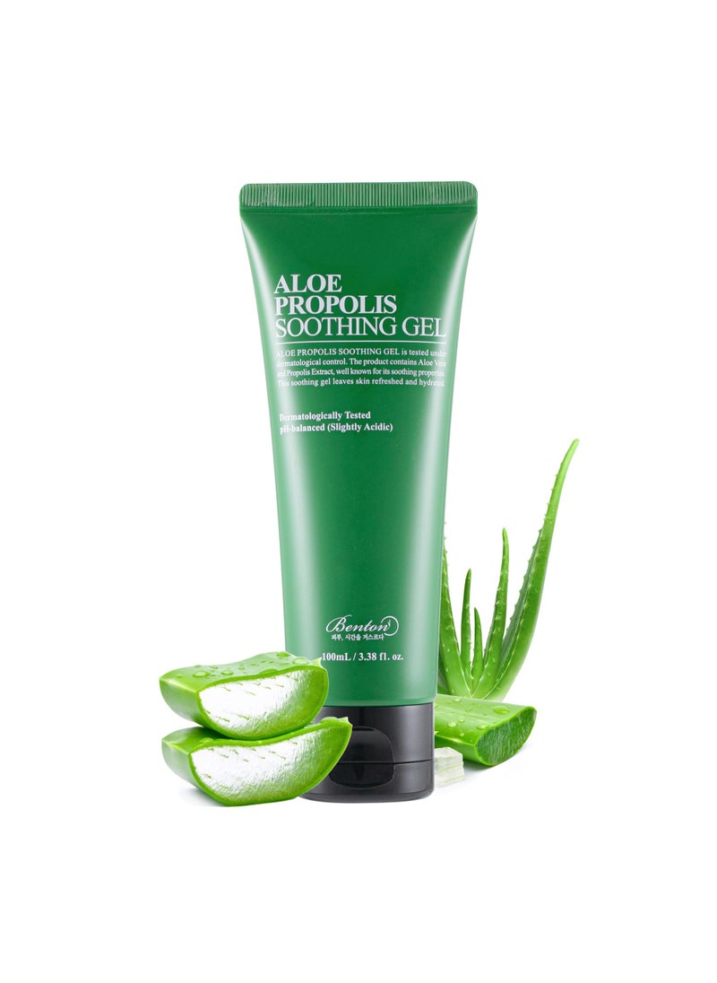 BENTON Aloe Propolis Soothing Gel 3.38 fl oz | Aloe Vera Gel for Sunburn Relief | Aloe Vera Gel for Travel Size | Aloe Vera Gel Moisturizer for Face | Aloe Gel for Face After Sun | Organic Aloe Vera