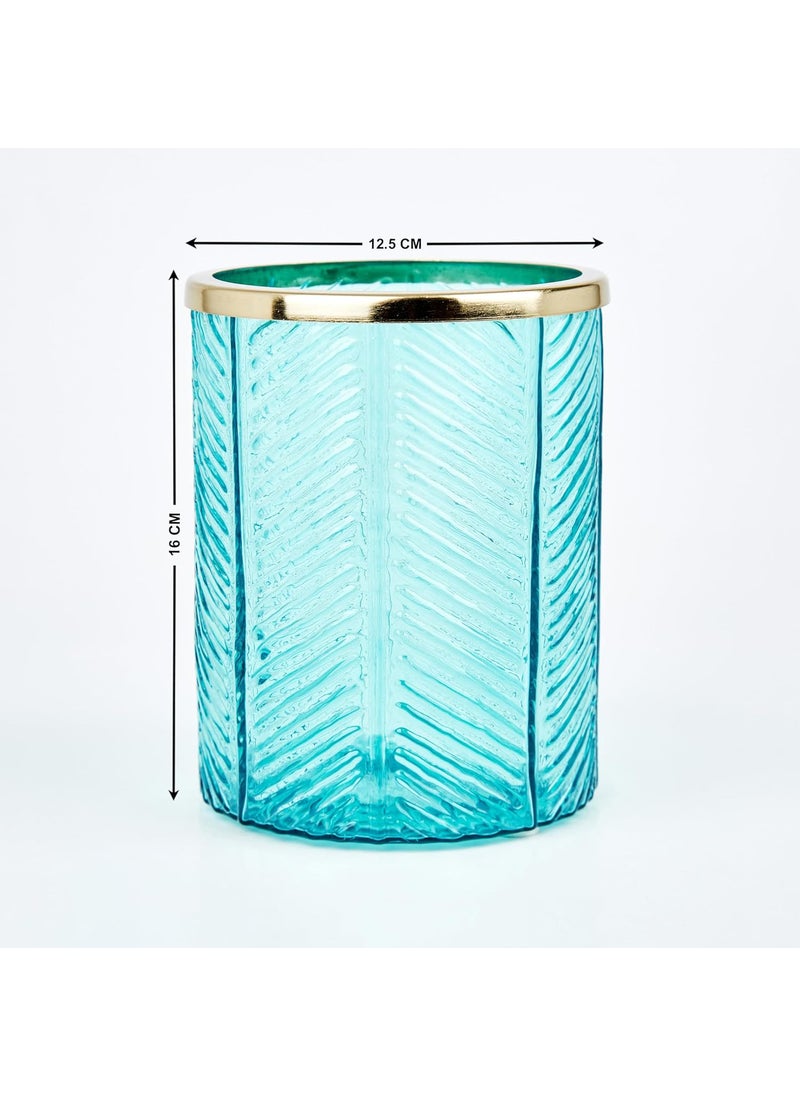 Home Centre Brian Jacek Glass Embossed Hurricane Candle Holder
