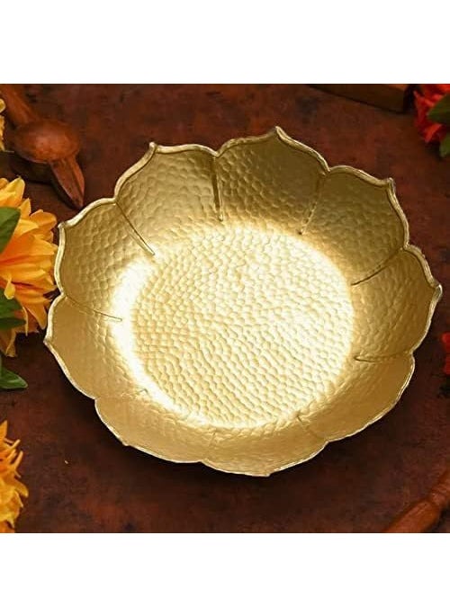 Webelkart Premium Decorative Iron Floral Urli Bowl for Floating Flowers and Tea-Light Candles for Home (Designs-3)