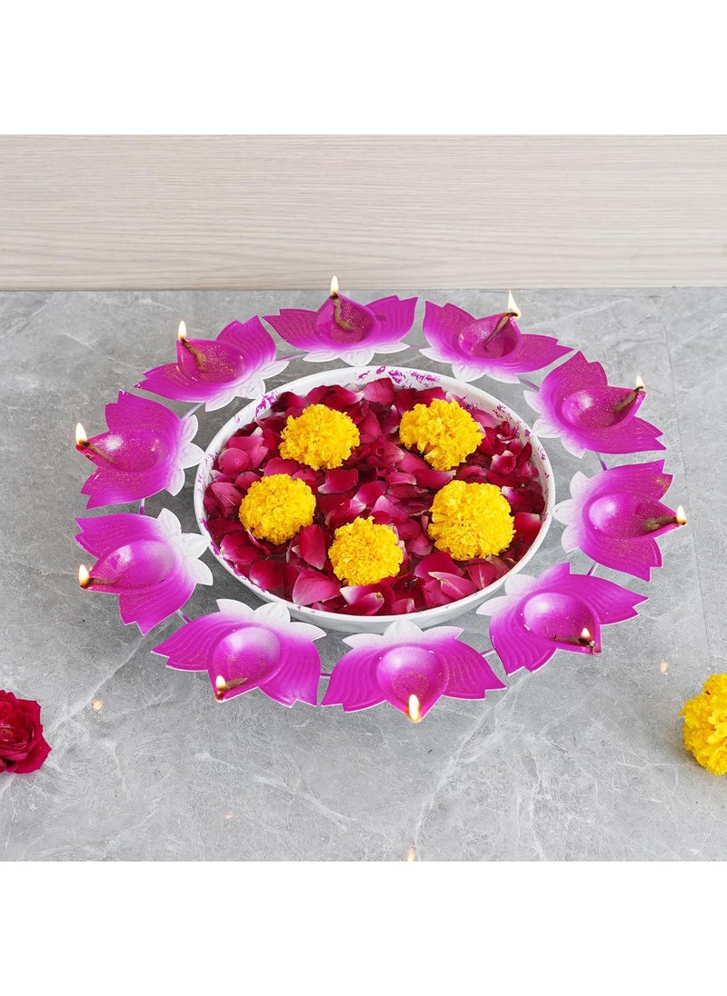 Webelkart Lotus Shape Diya urli Bowl for Home and Pooja Decorations| Urli tealight Candle Holder for Home and Office Decor (14.17