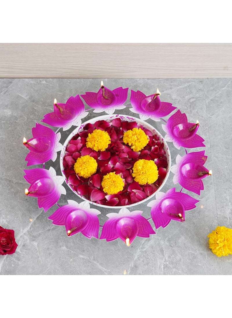 Webelkart Lotus Shape Diya urli Bowl for Home and Pooja Decorations| Urli tealight Candle Holder for Home and Office Decor (14.17