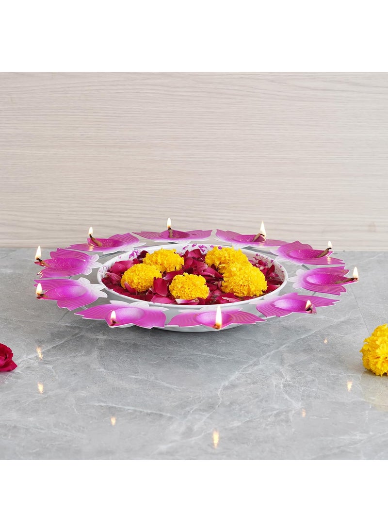 Webelkart Lotus Shape Diya urli Bowl for Home and Pooja Decorations| Urli tealight Candle Holder for Home and Office Decor (14.17