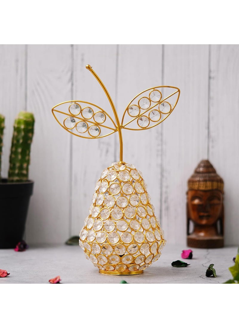 WebelKart Designer Crystal Brass Candle Holder for Home Decor| Tealight Candle Holder for Diwali Decor | Dinner Tealight Candle Holder (11