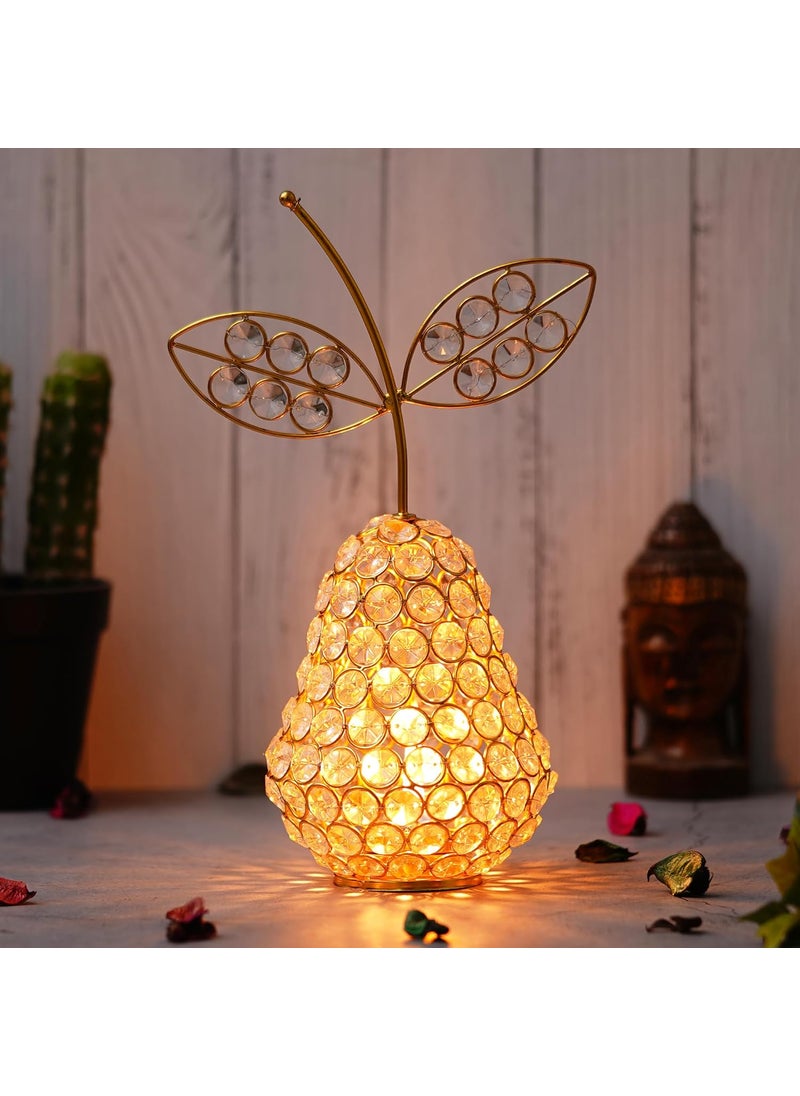 WebelKart Designer Crystal Brass Candle Holder for Home Decor| Tealight Candle Holder for Diwali Decor | Dinner Tealight Candle Holder (11