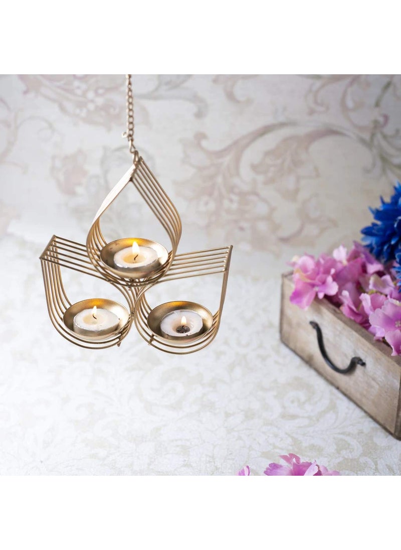 Webelkart Tree Beautiful Wall Hanging Gold Tealight Candle Holder (Pack of 1) Metal Wall Sconce with Tealight Candles for Diwali Lighting Home Decoration