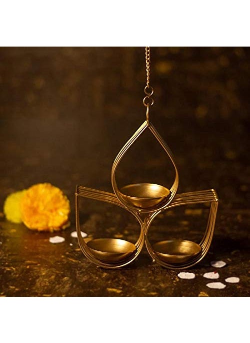 Webelkart Tree Beautiful Wall Hanging Gold Tealight Candle Holder (Pack of 1) Metal Wall Sconce with Tealight Candles for Diwali Lighting Home Decoration