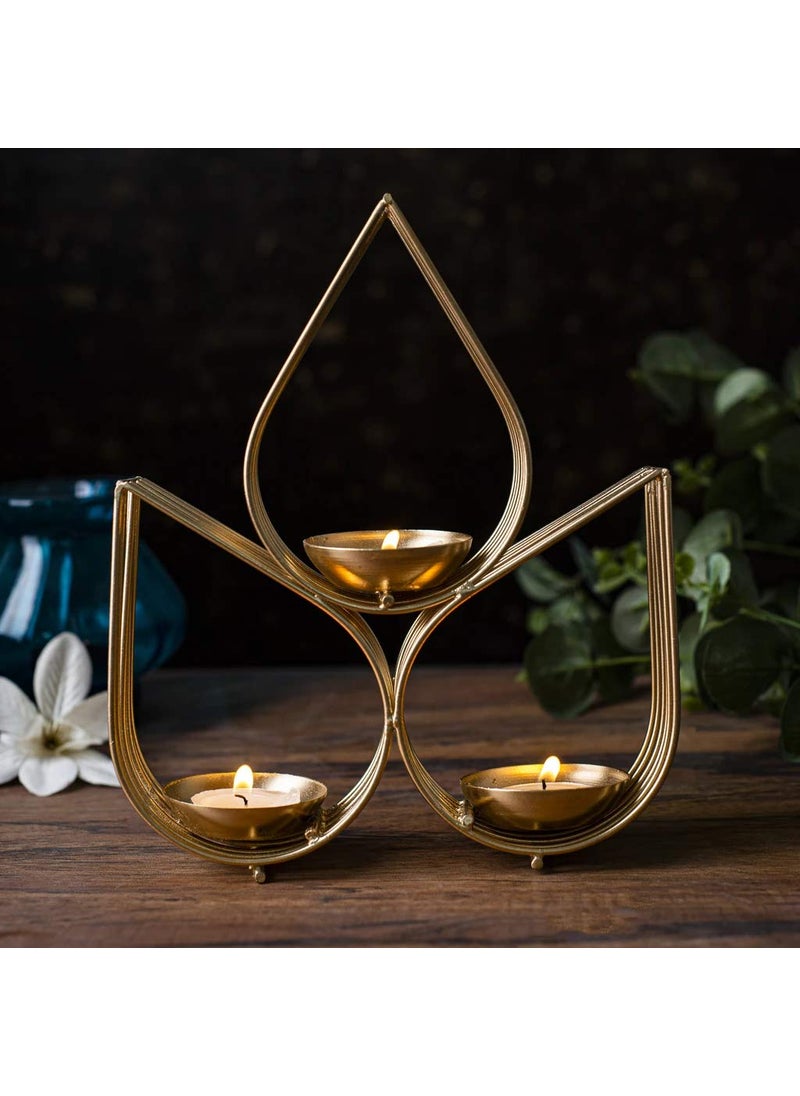 Webelkart Tree Beautiful Wall Hanging Gold Tealight Candle Holder (Pack of 1) Metal Wall Sconce with Tealight Candles for Diwali Lighting Home Decoration