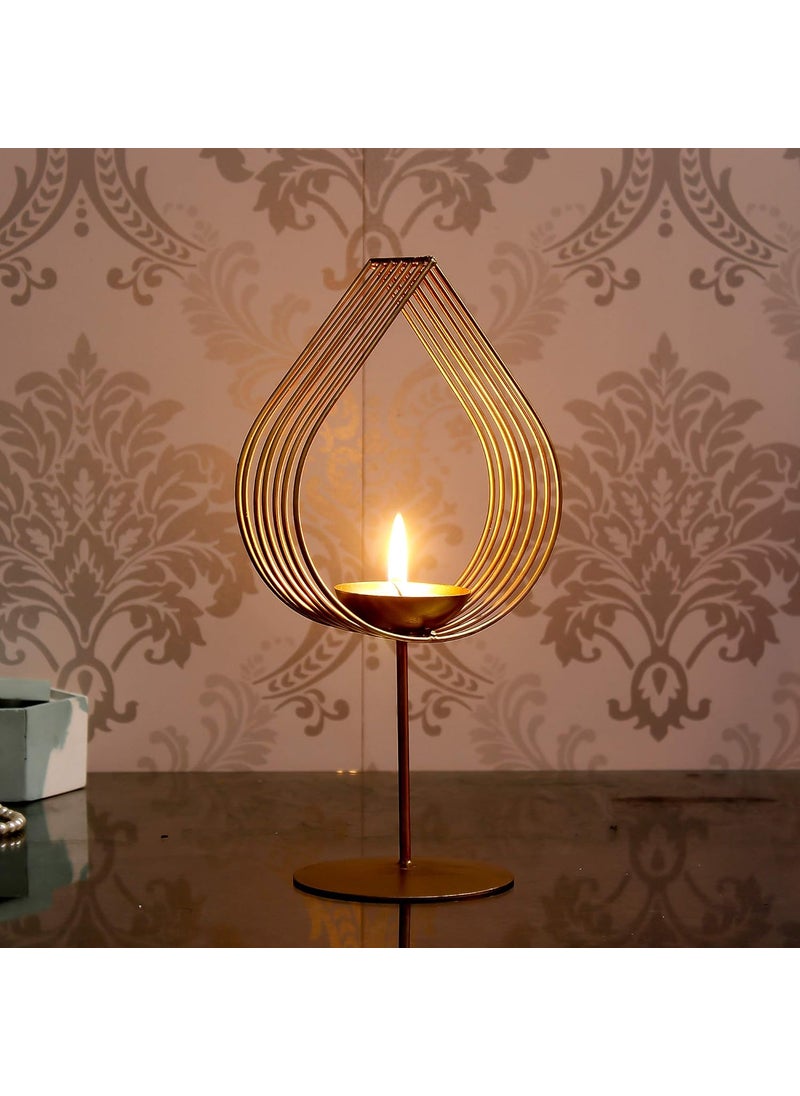 Webelkart Decorative Golden Eye Wall Sconce Candle Holder with Beautiful Glass for Home Decoration, for Home Room Bedroom Lights Decoration | Made in India Products - Free Tea Light Candles