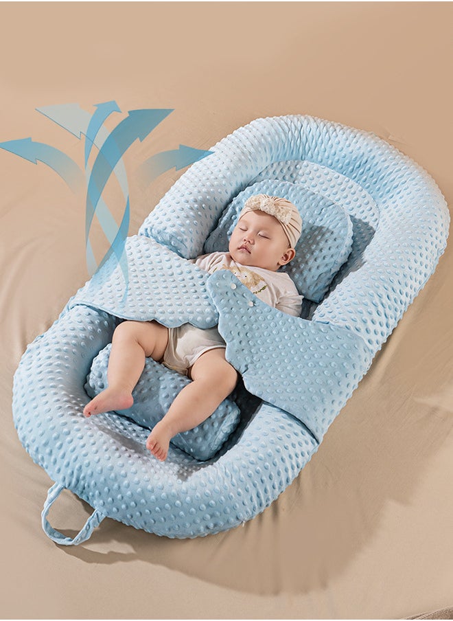 Baby Nest Bed Baby Bedding Sets with Anti-Reflux Feeding Set Includes Toddler nests Crib Wedge Pillow and Anti-Slip Foot Mat Nursing Pillows for Breastfeeding Ensures Better Night's Sleep