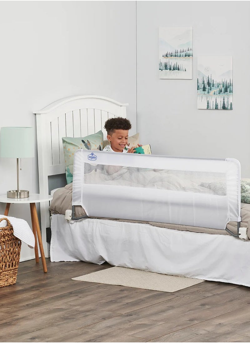 Extra Long Swing Down Bed Rail for Kids | 137cm x 51cm | Safety Guard for Toddler Bed | Sturdy Metal Frame | Fits Queen Mattress | Easy Install & Foldable | JPMA Certified