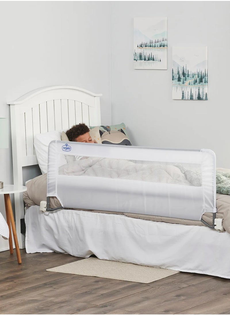 Extra Long Swing Down Bed Rail for Kids | 137cm x 51cm | Safety Guard for Toddler Bed | Sturdy Metal Frame | Fits Queen Mattress | Easy Install & Foldable | JPMA Certified
