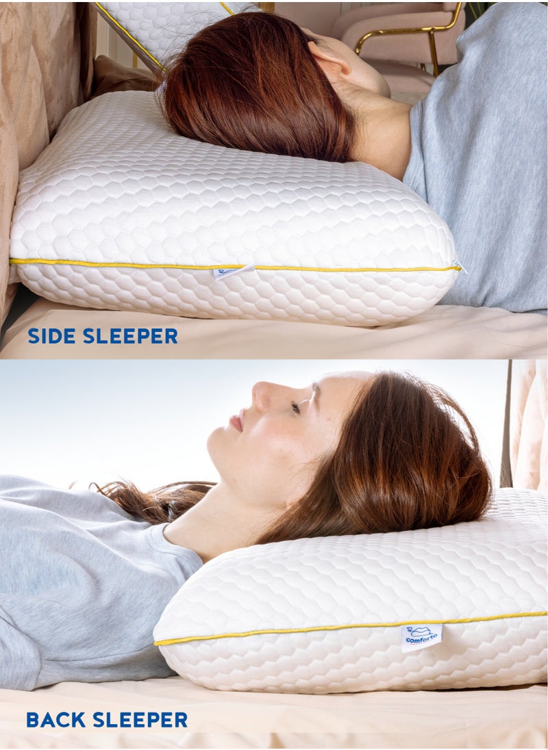 Comforto Royal King Size Memory Foam Pillow 70x45x14 cm