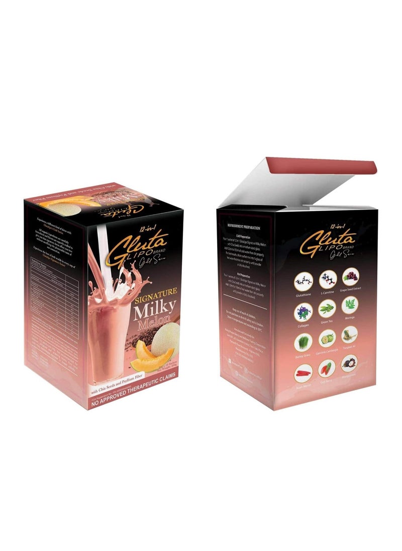 Gluta Lipo 12-in-1 Signature Milky Melon – 250g Detox & Weight Management Drink