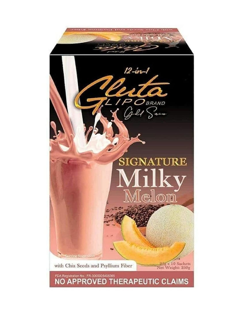 Gluta Lipo 12-in-1 Signature Milky Melon – 250g Detox & Weight Management Drink