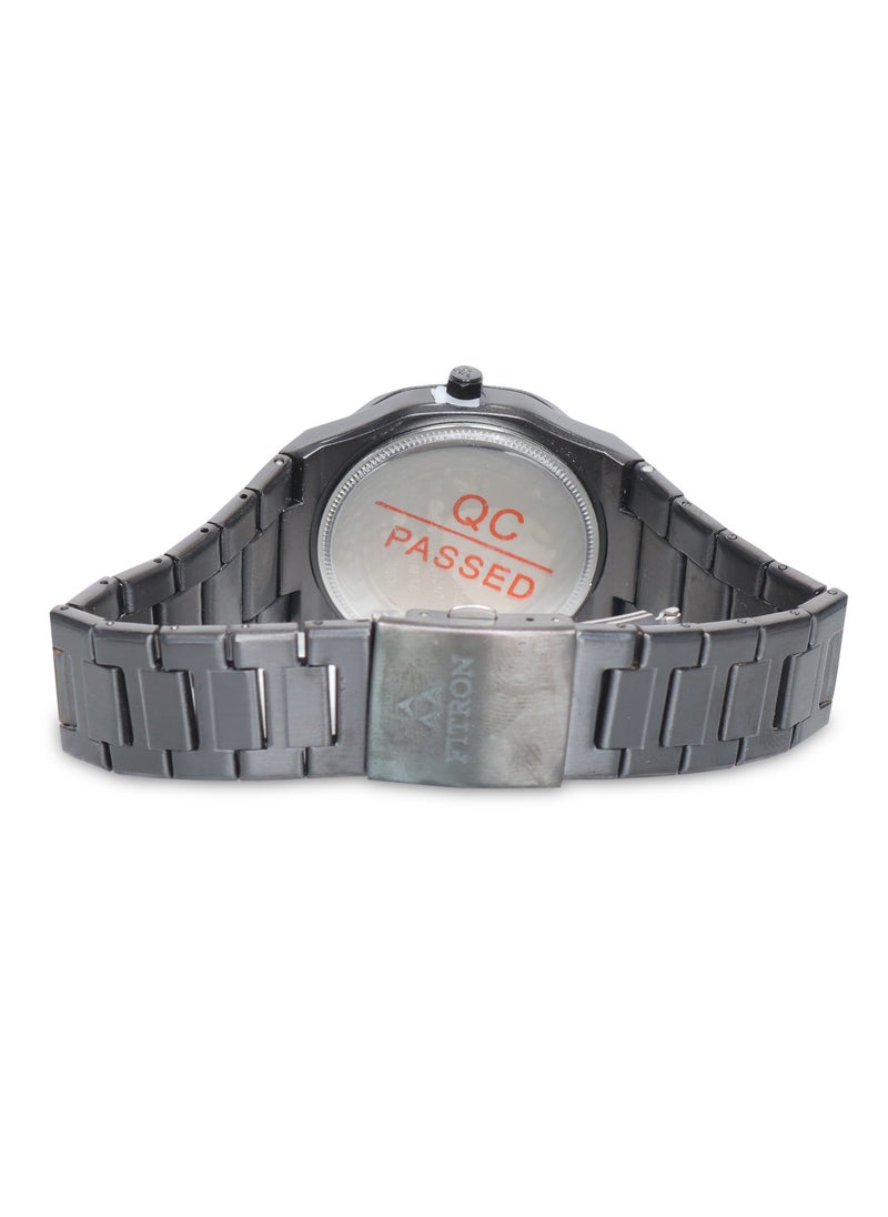 Men's Full Black Wrist Watch with Date and Arabic Numbers