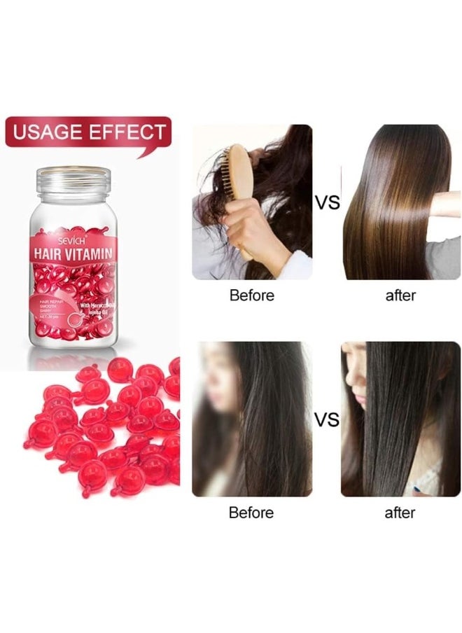 Hair Vitamin Serum Capsule - Hair Moisturizing Essence Formula, With Vitamins A C E Vitamin B5, Argan Macadamia Avocado Oils, Repair Damaged Hair