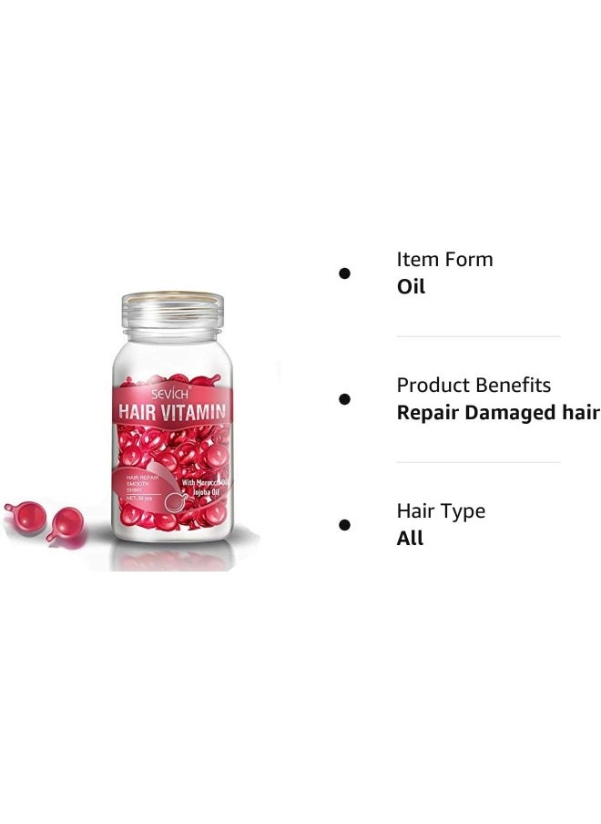 Hair Vitamin Serum Capsule - Hair Moisturizing Essence Formula, With Vitamins A C E Vitamin B5, Argan Macadamia Avocado Oils, Repair Damaged Hair