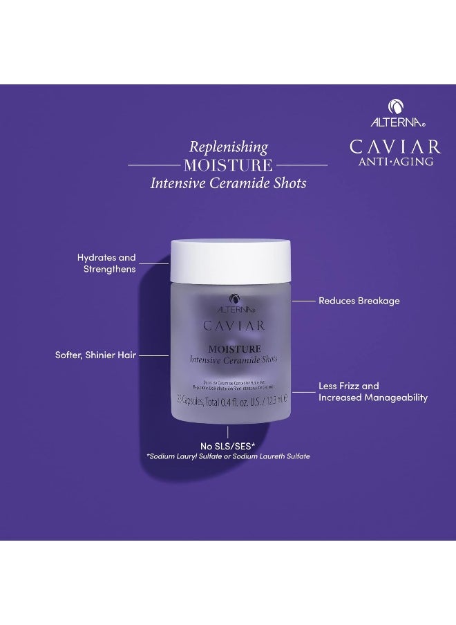 Caviar Anti-Aging Replenishing Moisture Hair Treatment Serum Capsules | Leave-In Hair Treatment | Boost Strength, Restore & Hydrate Hair | 0.68 Fl. Oz.