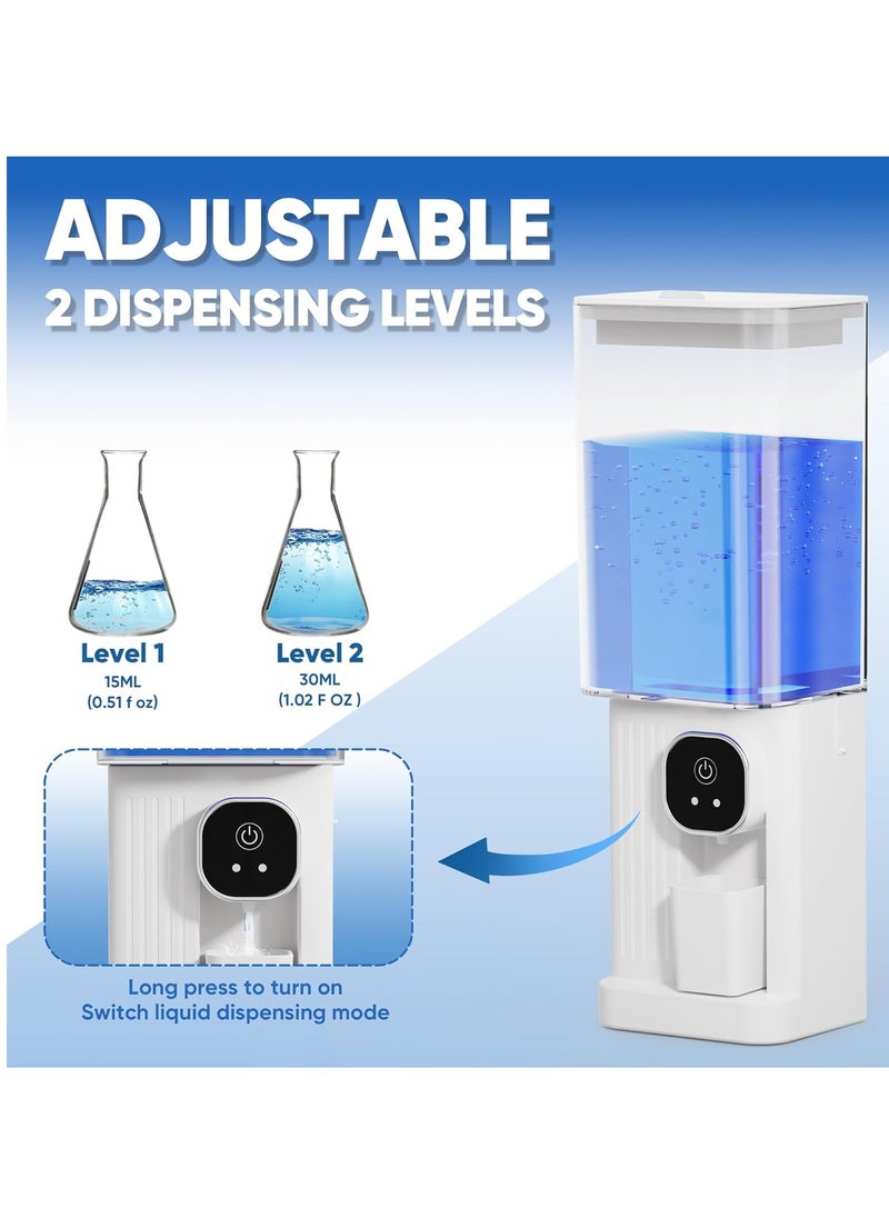 Automatic Mouthwash Dispenser for Bathroom,Bathroom Accessories 23.67 Fl Oz Dispensers with Magnetic Cups,Wall Mounted Dispenser,Suitable for All Age Groups(White)