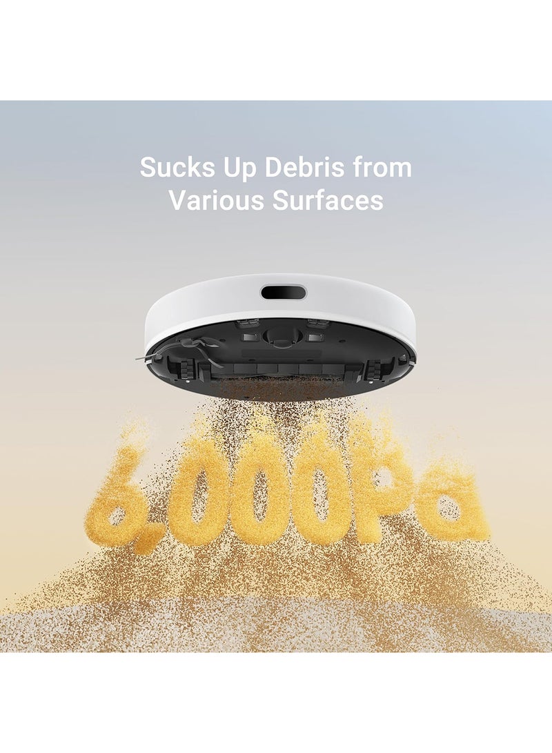 D9 Max Gen 2 Robot Vacuum Cleaner with Mop, 6000Pa Robot Vacuum Cleaner, LDS Navigation, Multiple Maps, Suitable for Floors/Carpets/Pet Hair, WiFi/Alexa/APP Control, 2 Years Warranty 0.01 W D9 MAX Gen2 White