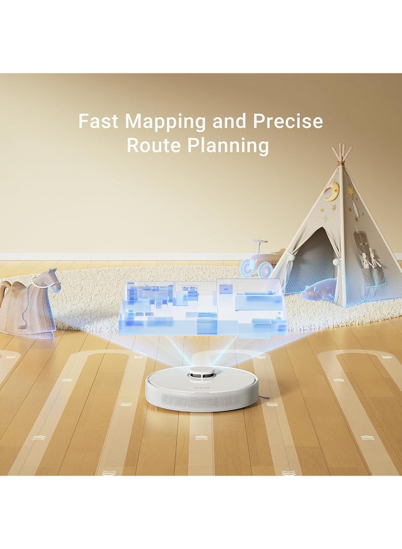 D9 Max Gen 2 Robot Vacuum Cleaner with Mop, 6000Pa Robot Vacuum Cleaner, LDS Navigation, Multiple Maps, Suitable for Floors/Carpets/Pet Hair, WiFi/Alexa/APP Control, 2 Years Warranty 0.01 W D9 MAX Gen2 White