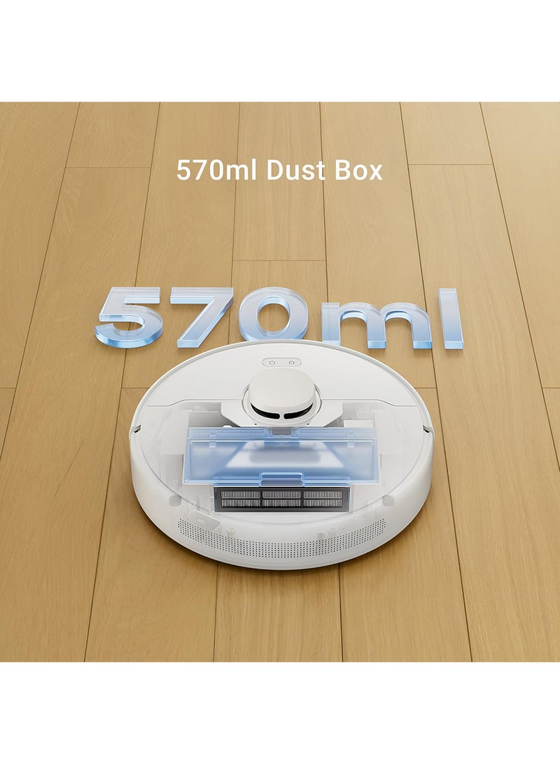 D9 Max Gen 2 Robot Vacuum Cleaner with Mop, 6000Pa Robot Vacuum Cleaner, LDS Navigation, Multiple Maps, Suitable for Floors/Carpets/Pet Hair, WiFi/Alexa/APP Control, 2 Years Warranty 0.01 W D9 MAX Gen2 White
