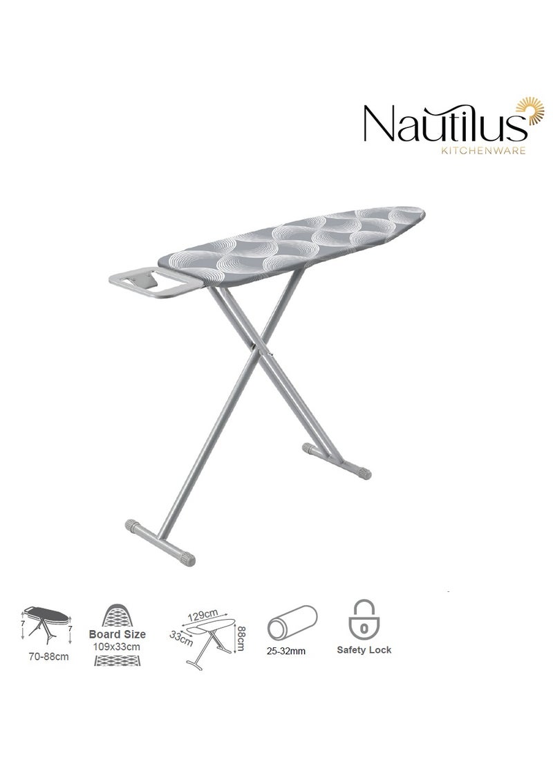 Nautilus Monoblock Ironing Board 109Cm X 33Cm - Steel
