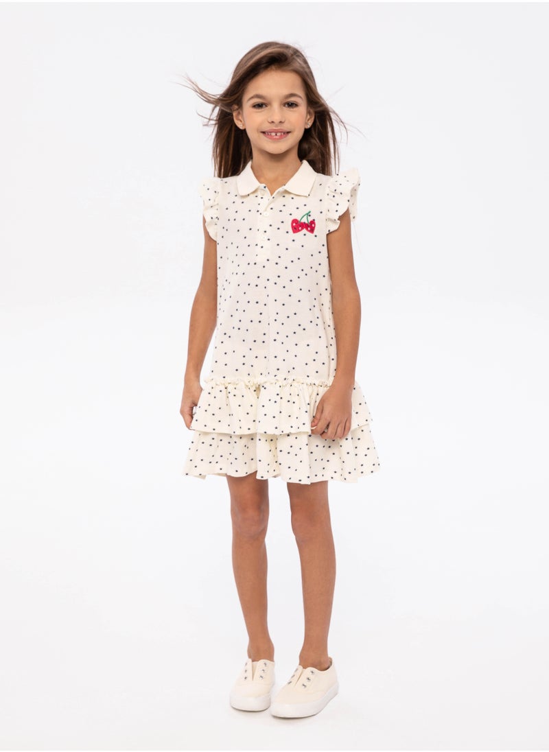 Girls Star Print Polo Dress