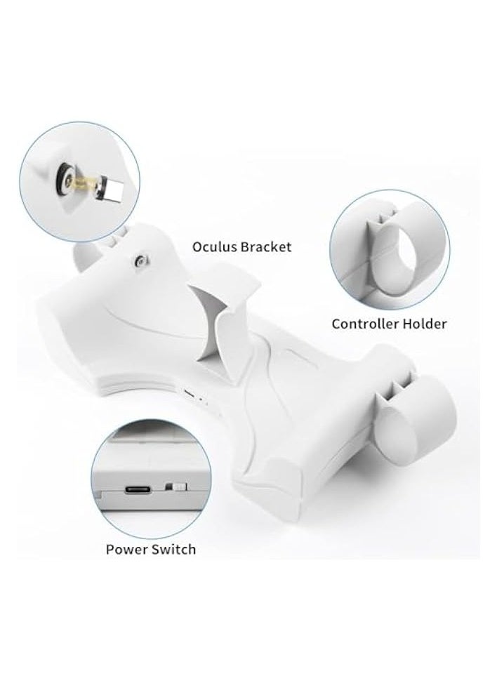 Charging Station for Oculus Quest 2, Wall Mount Charger Station with USB-C Charge Cable, High Speed Charging Base with Breathing Light, Charging Dock Stand for Oculus Quest 2 Handle Storage
