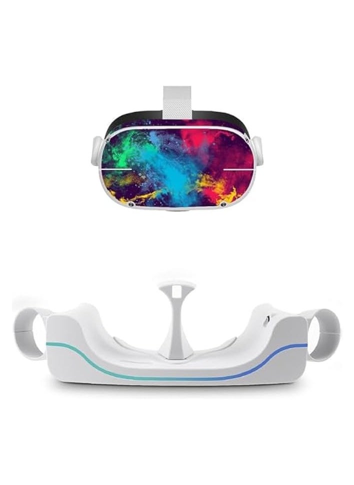 Charging Station for Oculus Quest 2, Wall Mount Charger Station with USB-C Charge Cable, High Speed Charging Base with Breathing Light, Charging Dock Stand for Oculus Quest 2 Handle Storage