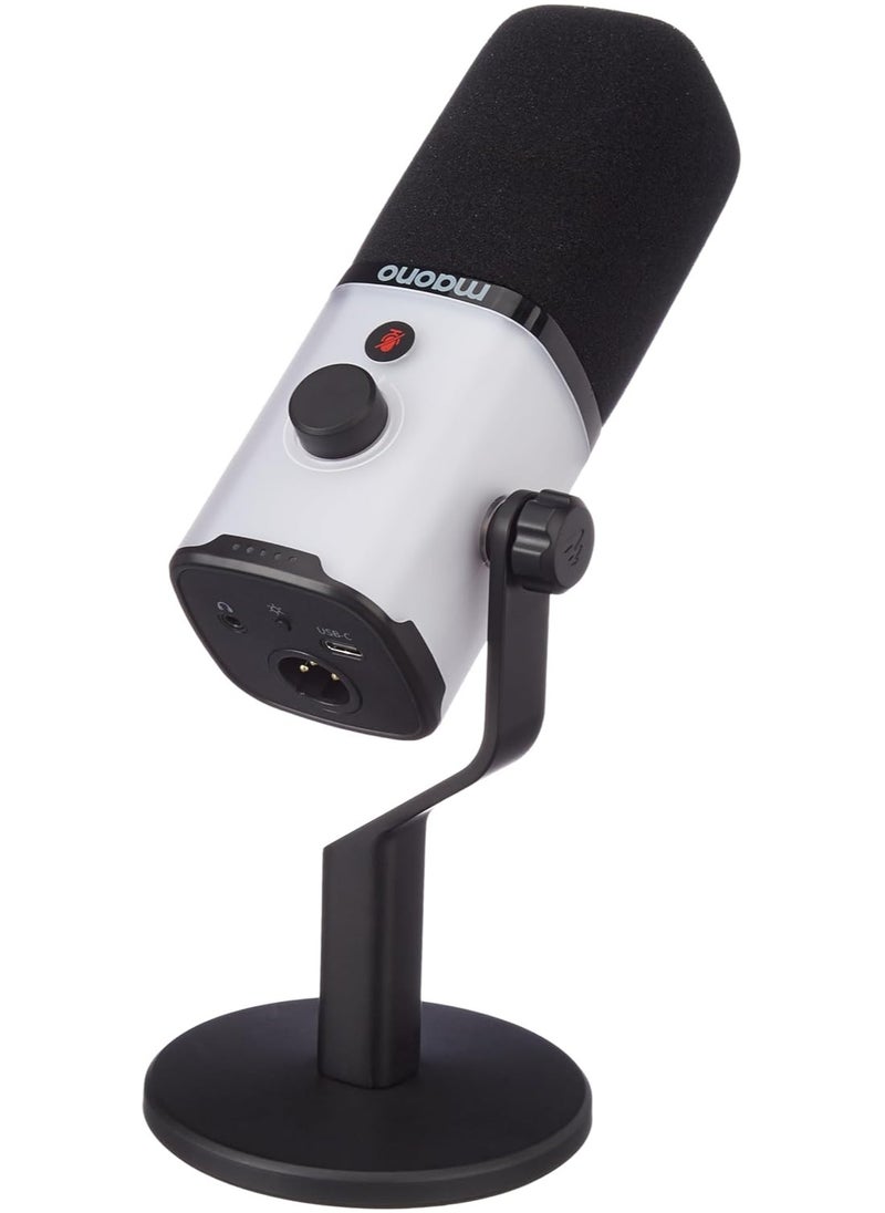 Maono PD100X RGB XLR/USB Dynamic Microphone – Cardioid Mic with RGB Lights, Mute Button, Headphone Jack, Stand for Podcast, Gaming & Streaming