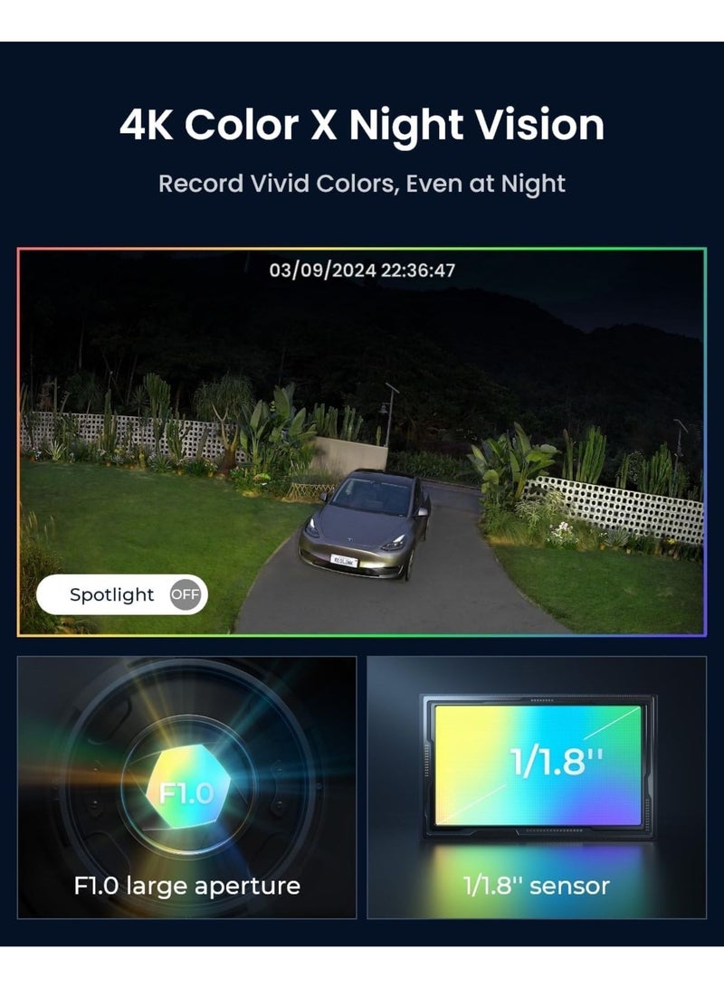Altas PT Ultra - 4K Solar Security Cameras Wireless Outdoor, First 10s Pre-Record Option in Home Battery Camera, 500 Days Battery Life, Auto Tracking, ColorX Night Vision, Dual-Band Wi-Fi 6
