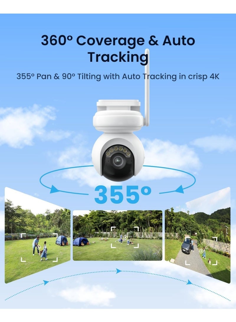 Altas PT Ultra - 4K Solar Security Cameras Wireless Outdoor, First 10s Pre-Record Option in Home Battery Camera, 500 Days Battery Life, Auto Tracking, ColorX Night Vision, Dual-Band Wi-Fi 6