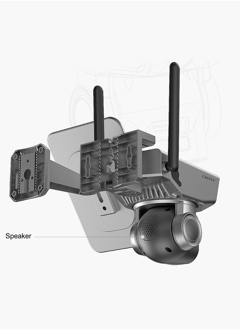 Y7A 4G-WiFi-4K-8MP(10X) Solar Triple-lens Linkage Camera CCTV 9W Solar Panel