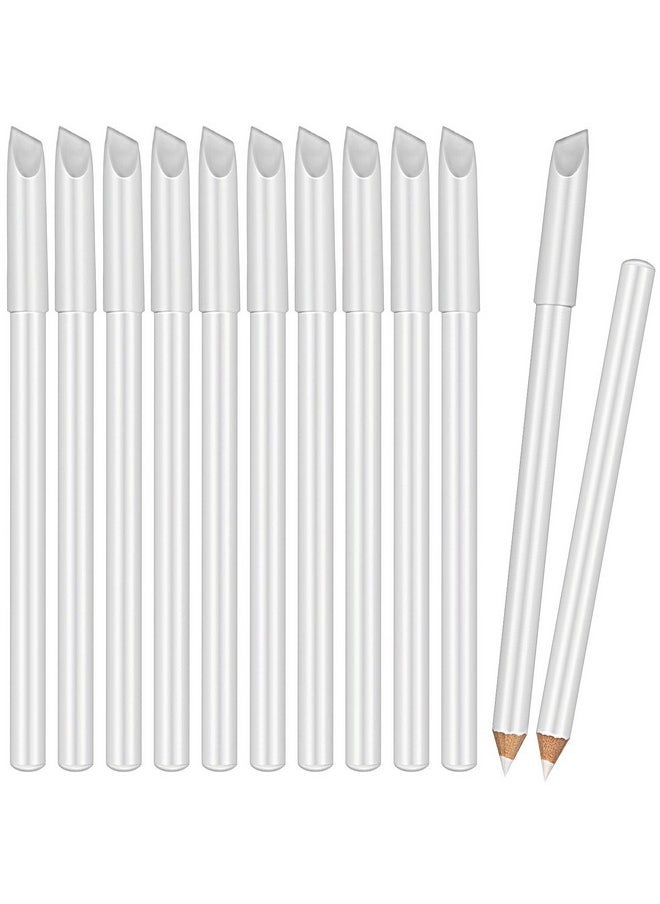 12 Pieces White Nail Pencil 2-In-1 Nail Whitening Pencils French Nail Design Pencils With Cuticle Pusher For Diy Nail Design Manicure Supplies