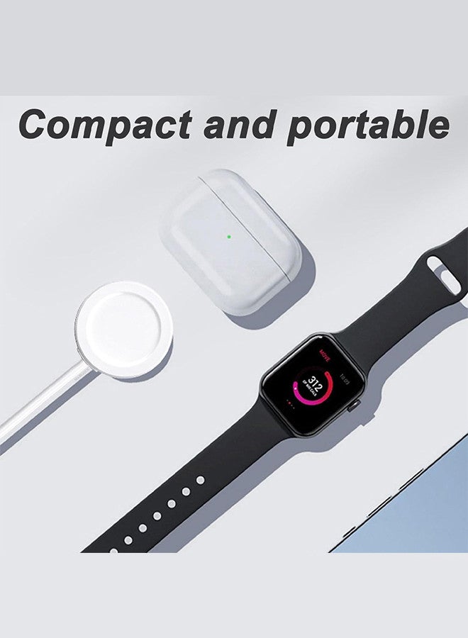 Magnetic Charging Cable for Apple Watch 1m with Adapter, USB-C Fast Wireless Charger, Compatible with iWatch Series 1-10, Ultra 2, SE White-3