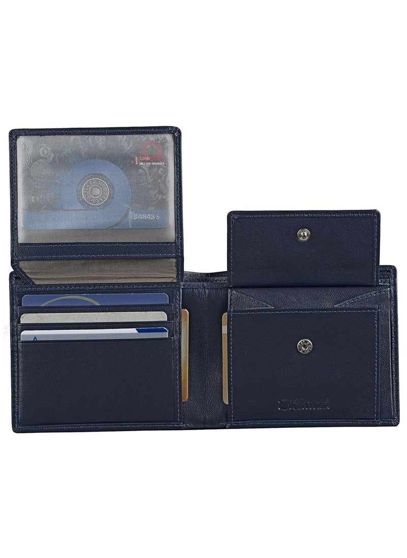 URBAN FOREST Sherlock Blue Leather Wallet, Keyring & Pen Combo Gift Set for Men