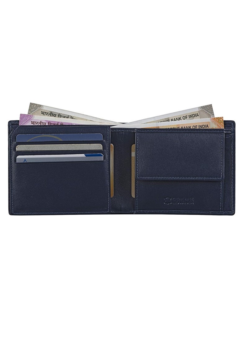 URBAN FOREST Sherlock Blue Leather Wallet, Keyring & Pen Combo Gift Set for Men