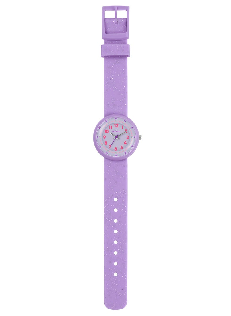 Tikkers Purple Glitter Strap Girls Watch - ATK1102