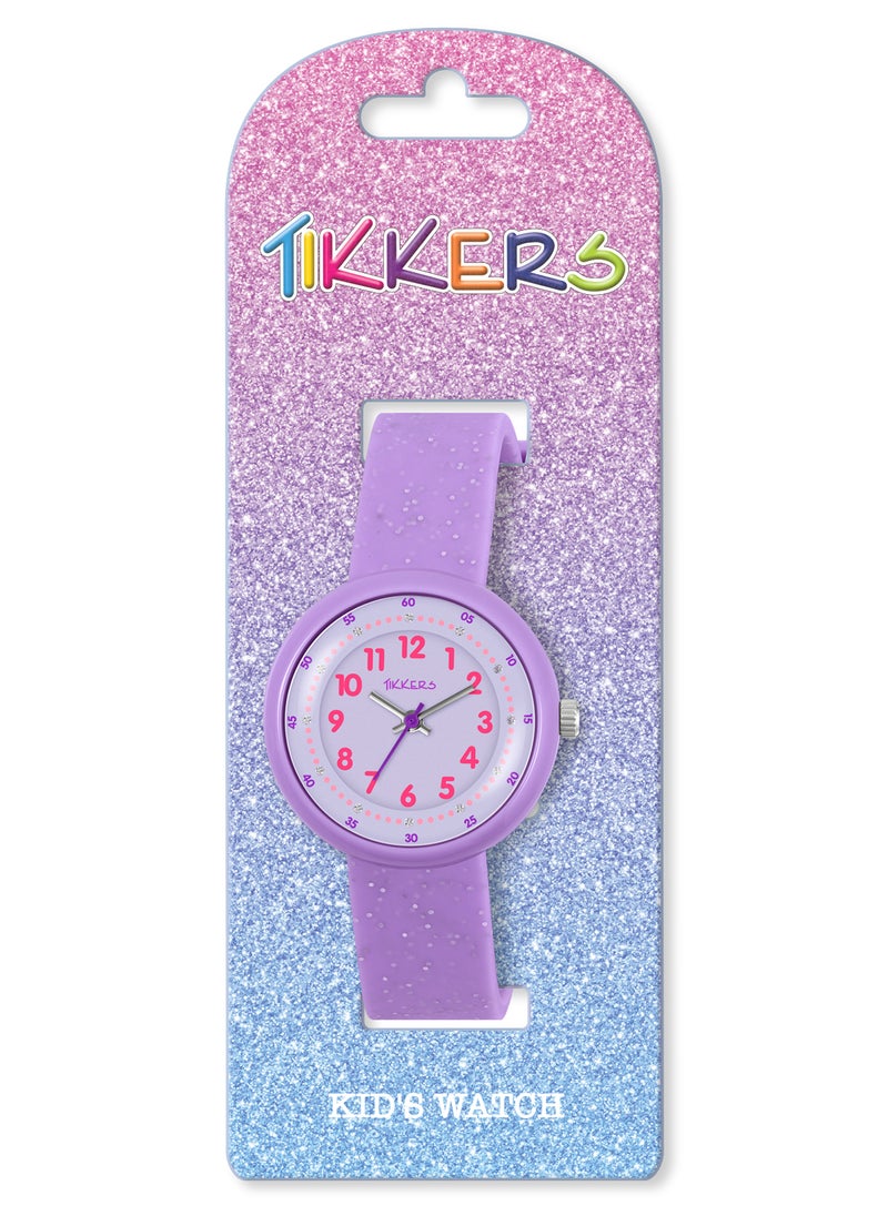 Tikkers Purple Glitter Strap Girls Watch - ATK1102