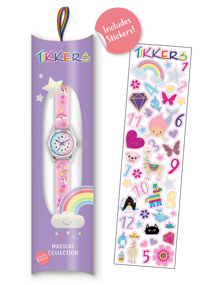 Tikkers Girls Purple Silicone Strap 3D Unicorn Watch - TK0145