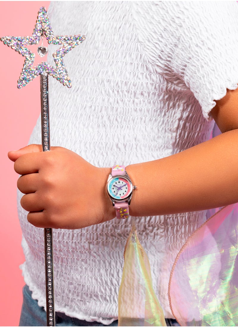 Tikkers Girls Purple Silicone Strap 3D Unicorn Watch - TK0145