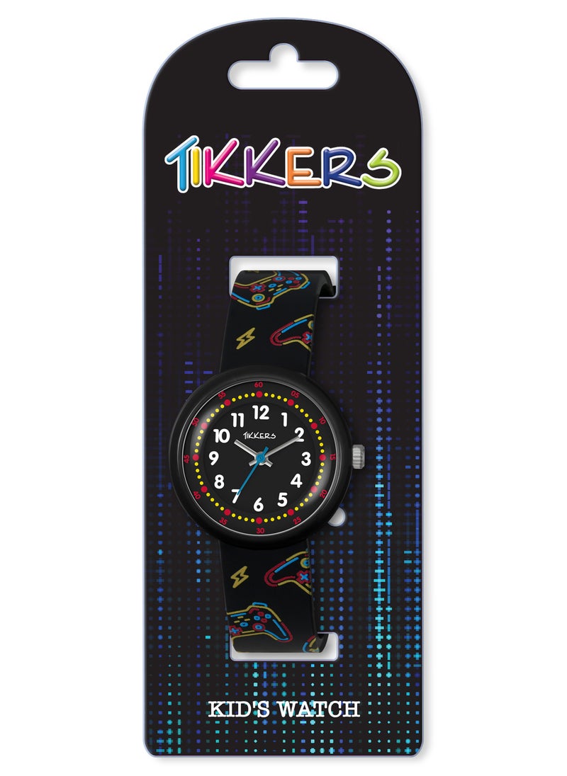 Tikkers Black Printed Gamer Strap Watch - ATK1103