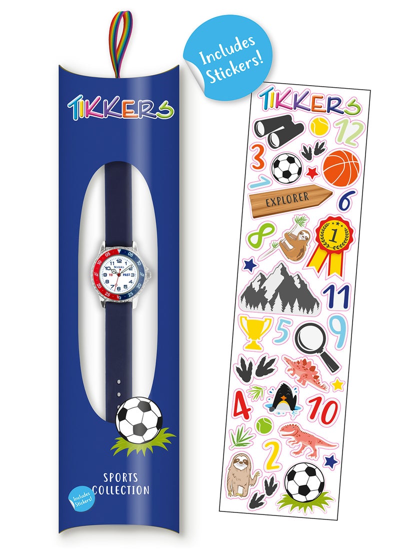 Tikkers Boys Navy Silicone Strap Time Teacher Watch - ATK1040