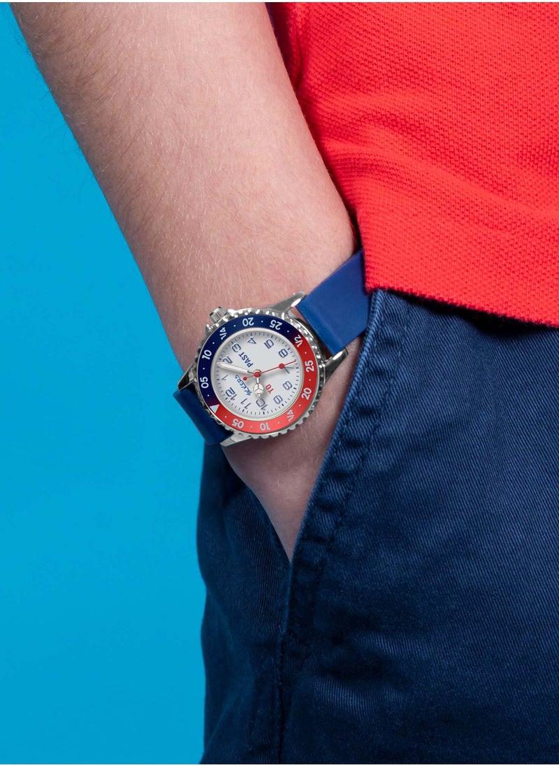 Tikkers Boys Navy Silicone Strap Time Teacher Watch - ATK1040
