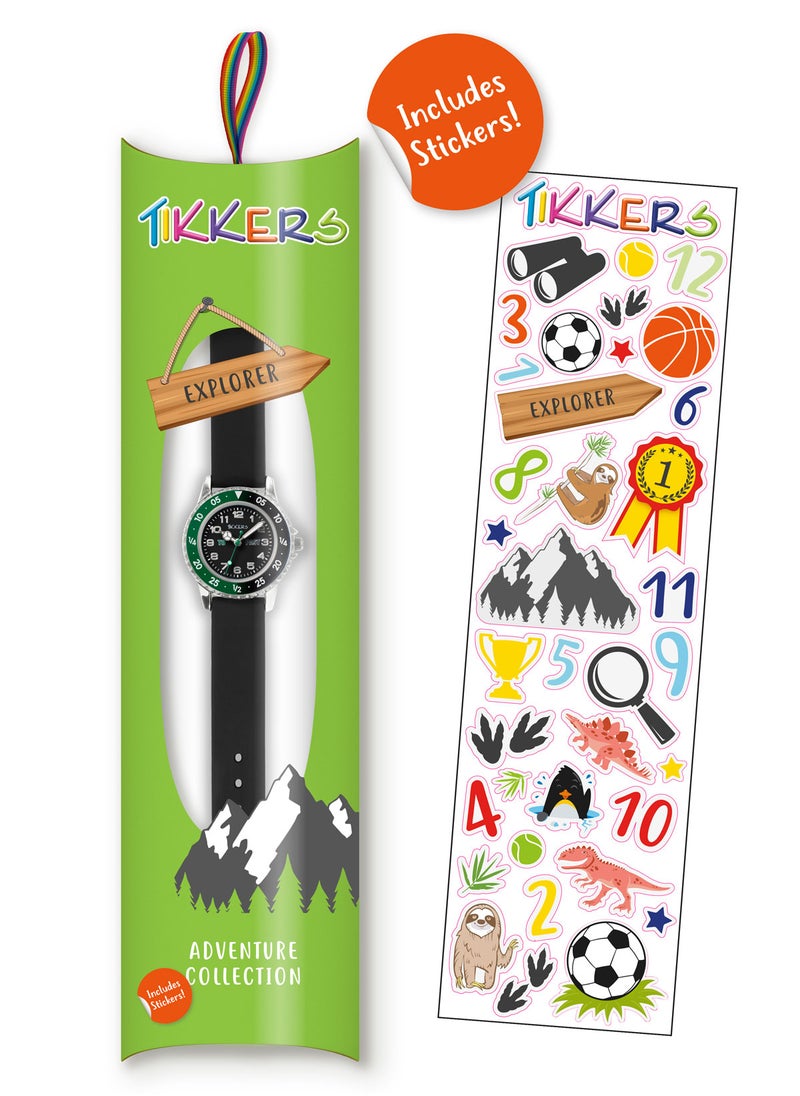 Tikkers Boys Black Silicone Strap Time Teacher Watch - TK0139