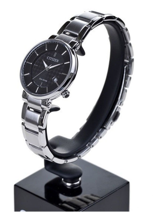 Citizen EW1790-57E Ladies Stainless Steel Eco-Drive Watch - Black Dial Sapphire Mirror Classic Design