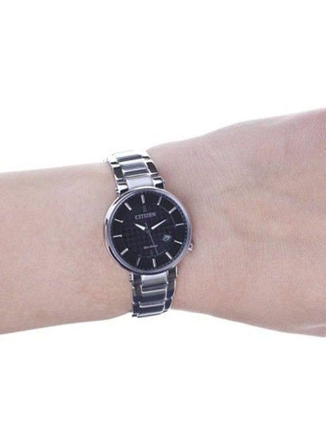 Citizen EW1790-57E Ladies Stainless Steel Eco-Drive Watch - Black Dial Sapphire Mirror Classic Design