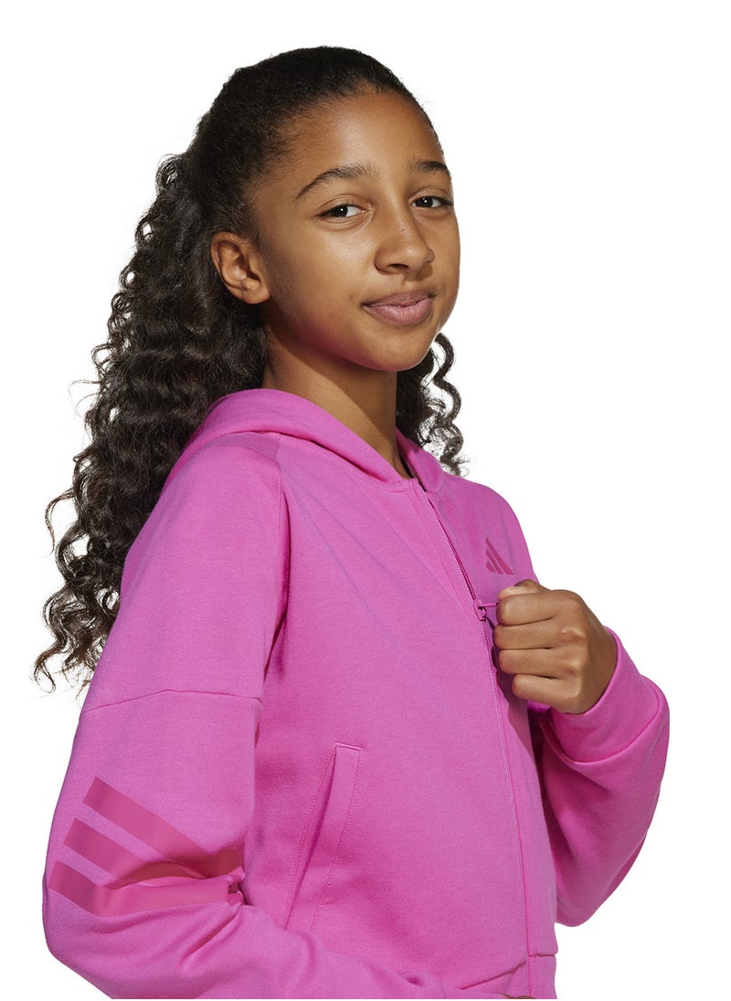 Youth Future Icons 3 Stripes Full-Zip Hooded Track Jacket